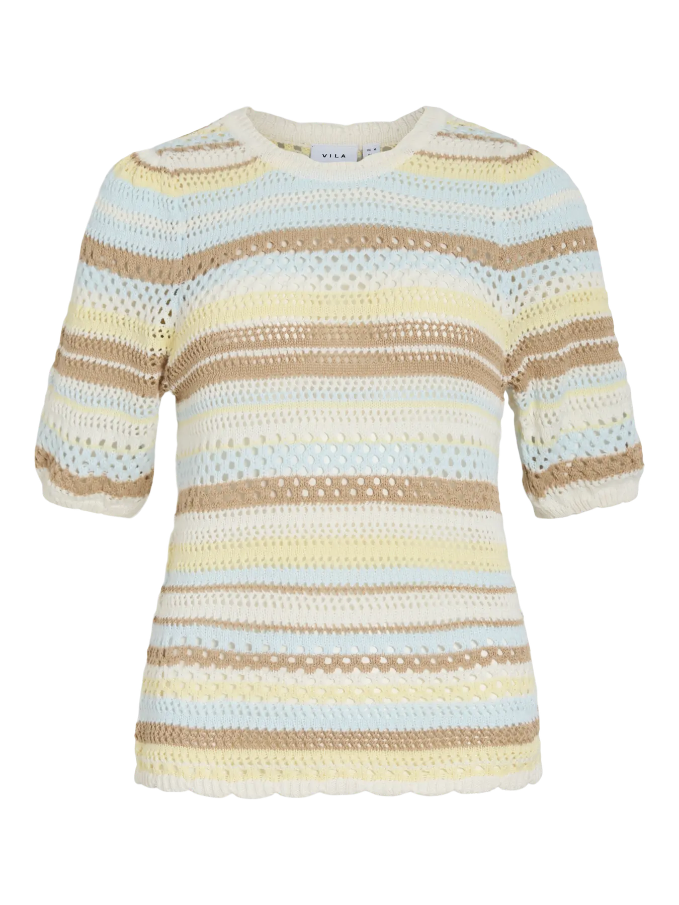 Vila Gestreept T-Shirt VIMINA 14114799 - Pastel Yellow