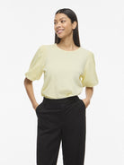 Vila Top VIMALORA 14113267 - Pastel Yellow
