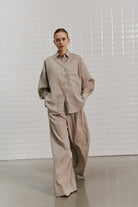 Withblack Linnen Blouse Marleen 00001617 - Grey Sand