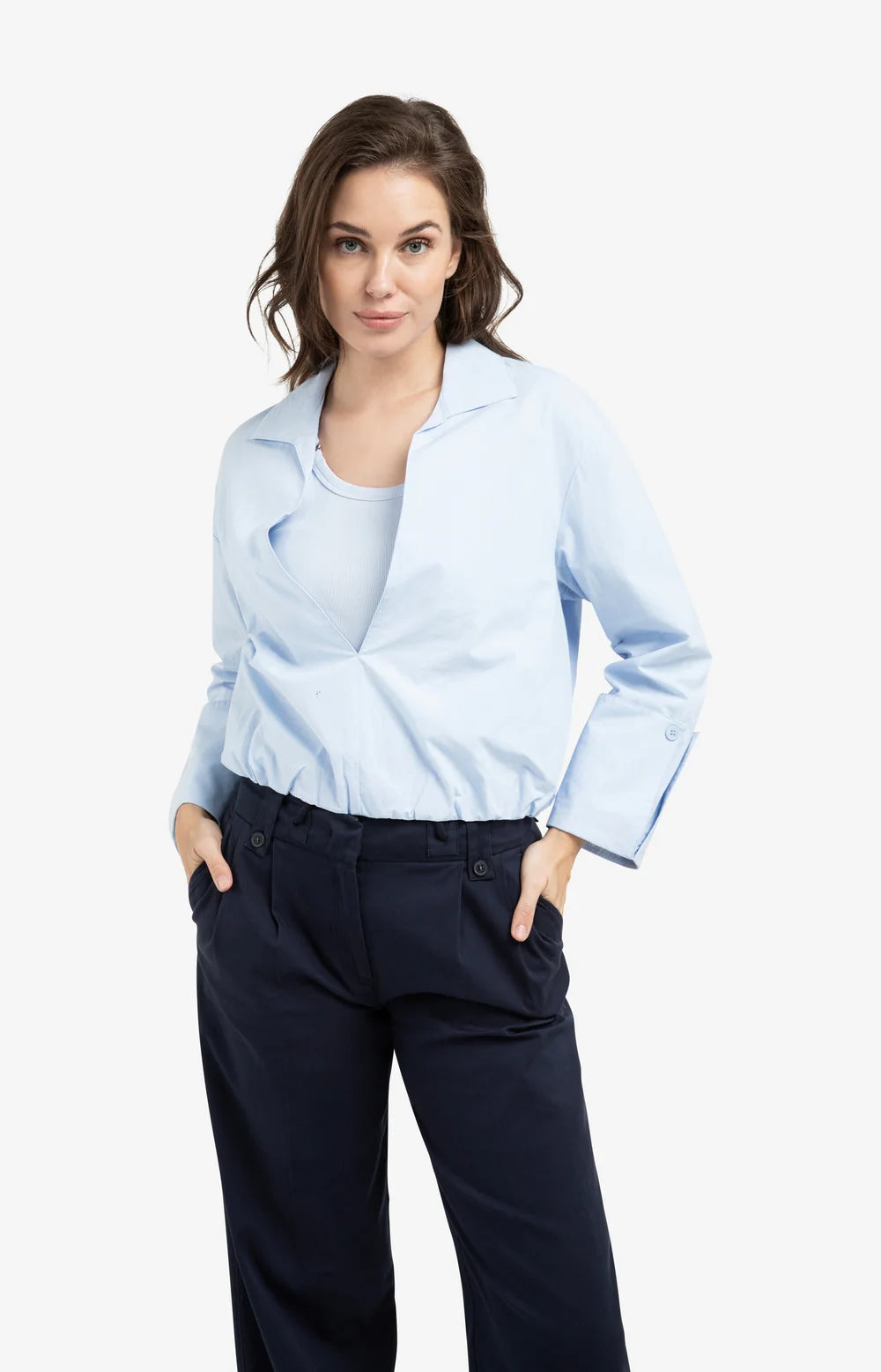 Yaya Blouse Ballon 01-701355-603 - Ice Blue