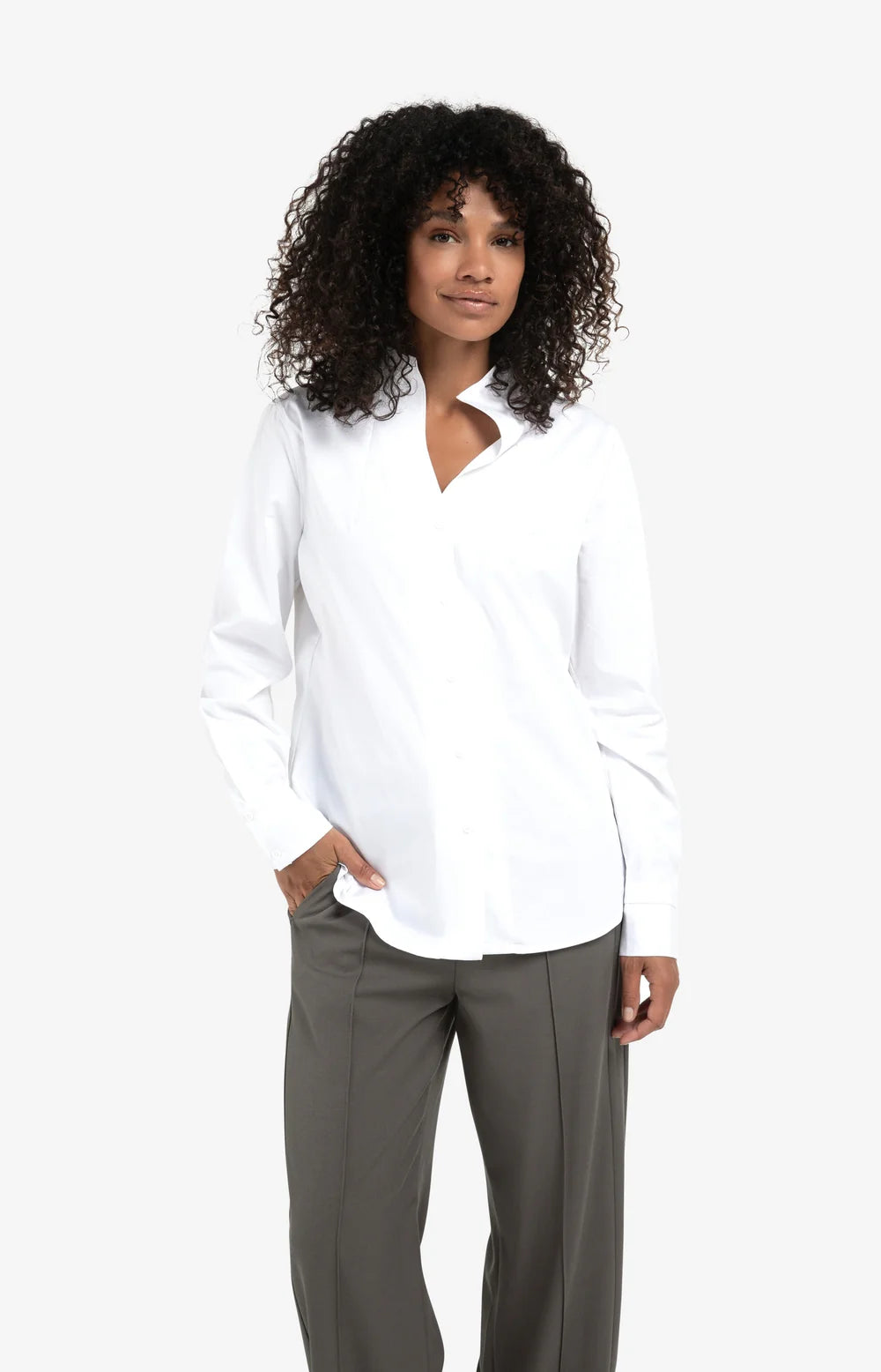 YAYA Blouse Hoge V-hals 01-201181-510 - 00000 Pure White