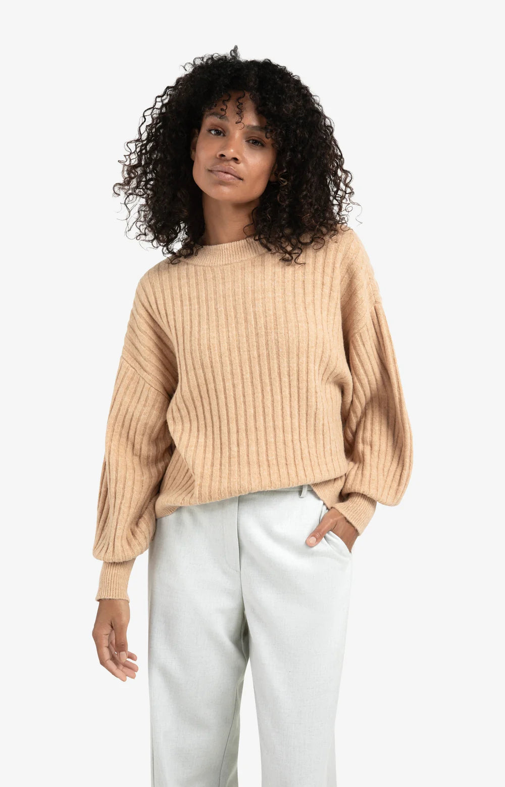 YAYA Geribde Trui 01-000538-510 - 99030 Light Camel