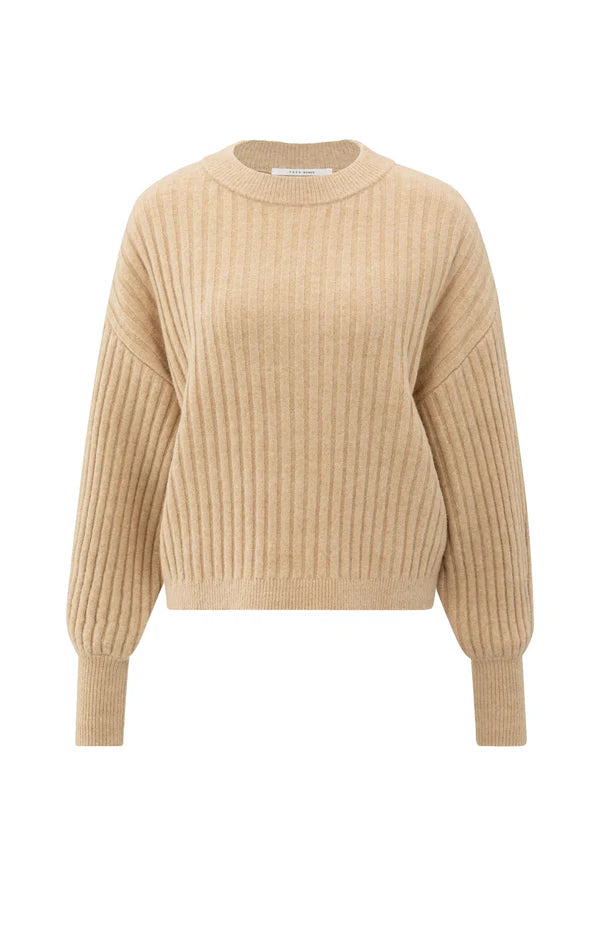 YAYA Geribde Trui 01-000538-510 - 99030 Light Camel
