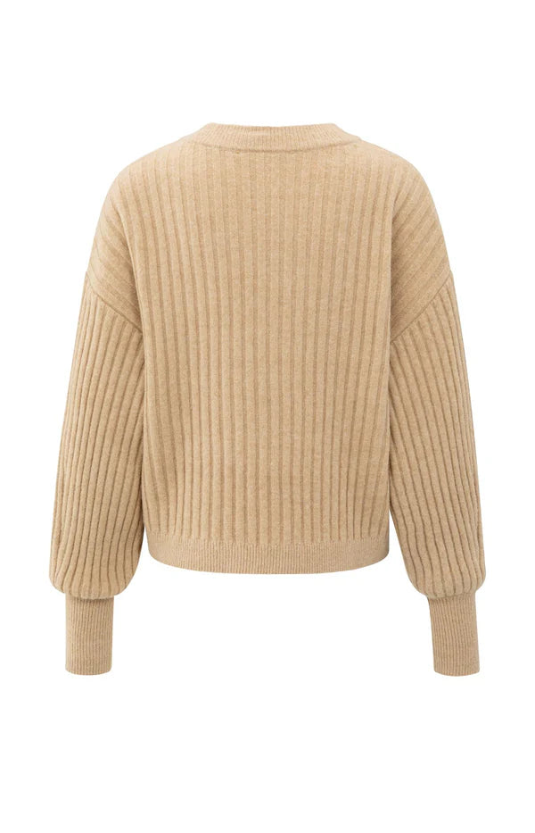 YAYA Geribde Trui 01-000538-510 - 99030 Light Camel
