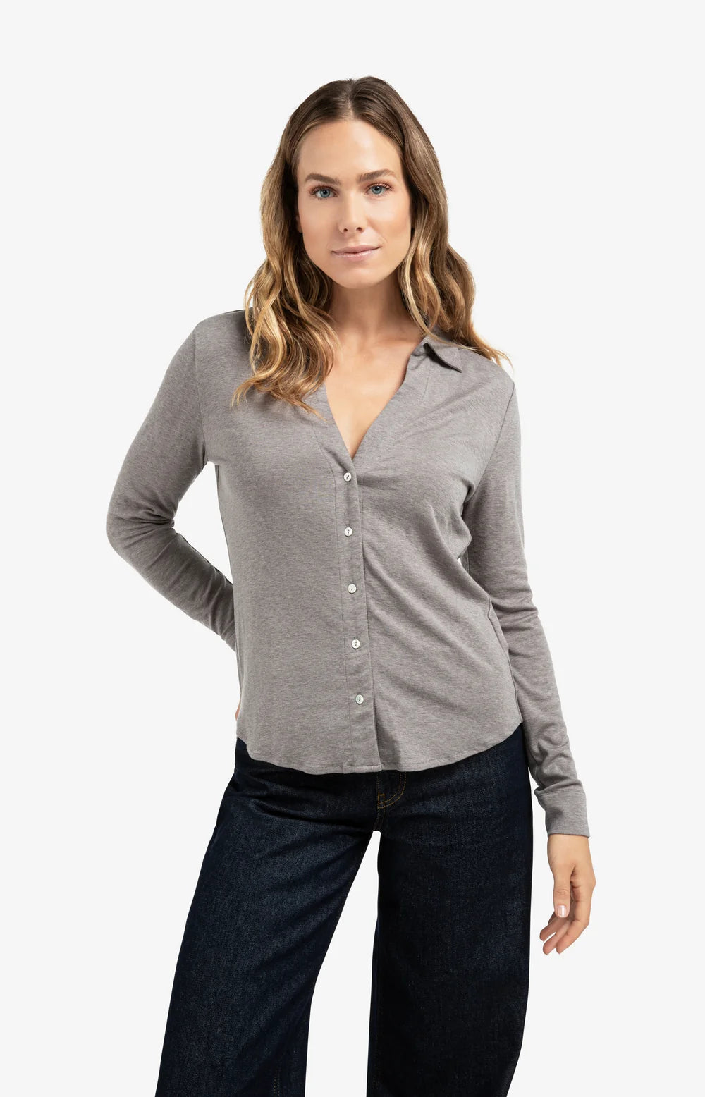 YAYA Jersey Blouse 01-209109-510 - 990322 Taupe Grey Melange