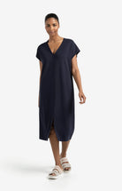 YAYA Jurk Met V-Hals 01-609179-506 - 94010 Total Eclipse Blue