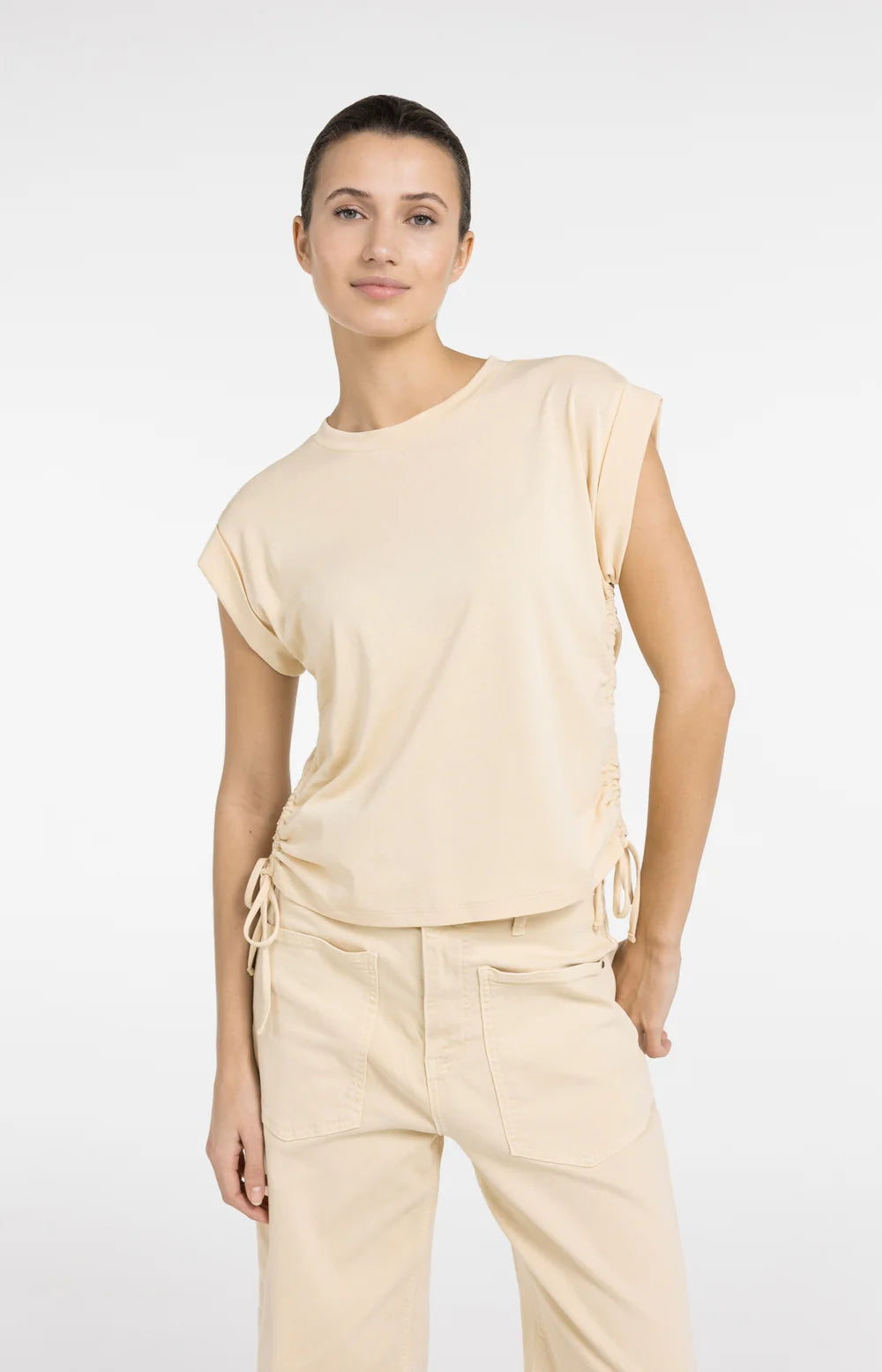 Yaya linnen Top 01-709362-604 - 99071 Warm Beige