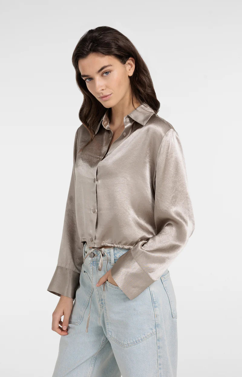 Yaya Satijnen Blouse 01-201212-604 - 61104 Crockery Brown