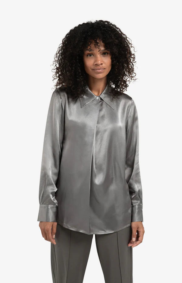 YAYA  Satijnen Blouse 01-701326-510 - 99032 Taupe Grey