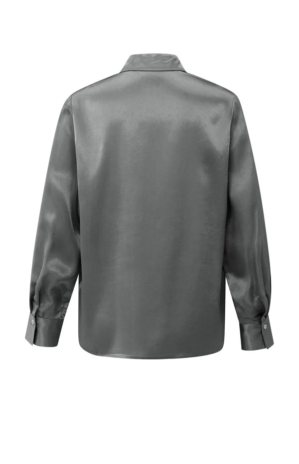 YAYA  Satijnen Blouse 01-701326-510 - 99032 Taupe Grey