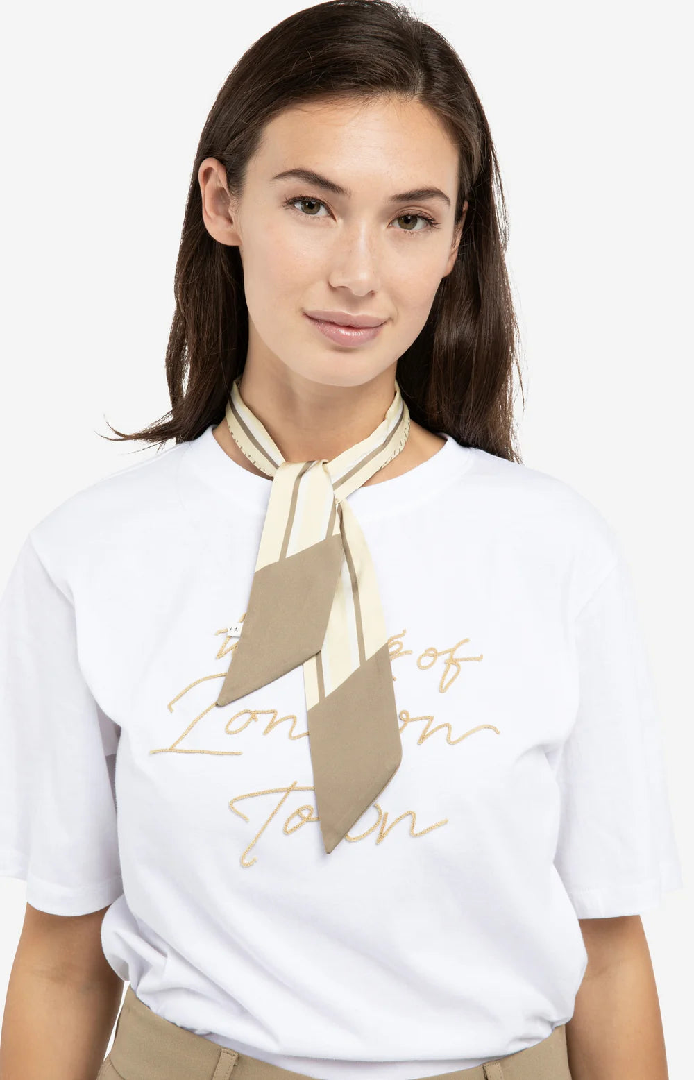 Yaya Sjaal The Love Of London Town 03-501049-602 - 990511Tan Brown Dessin
