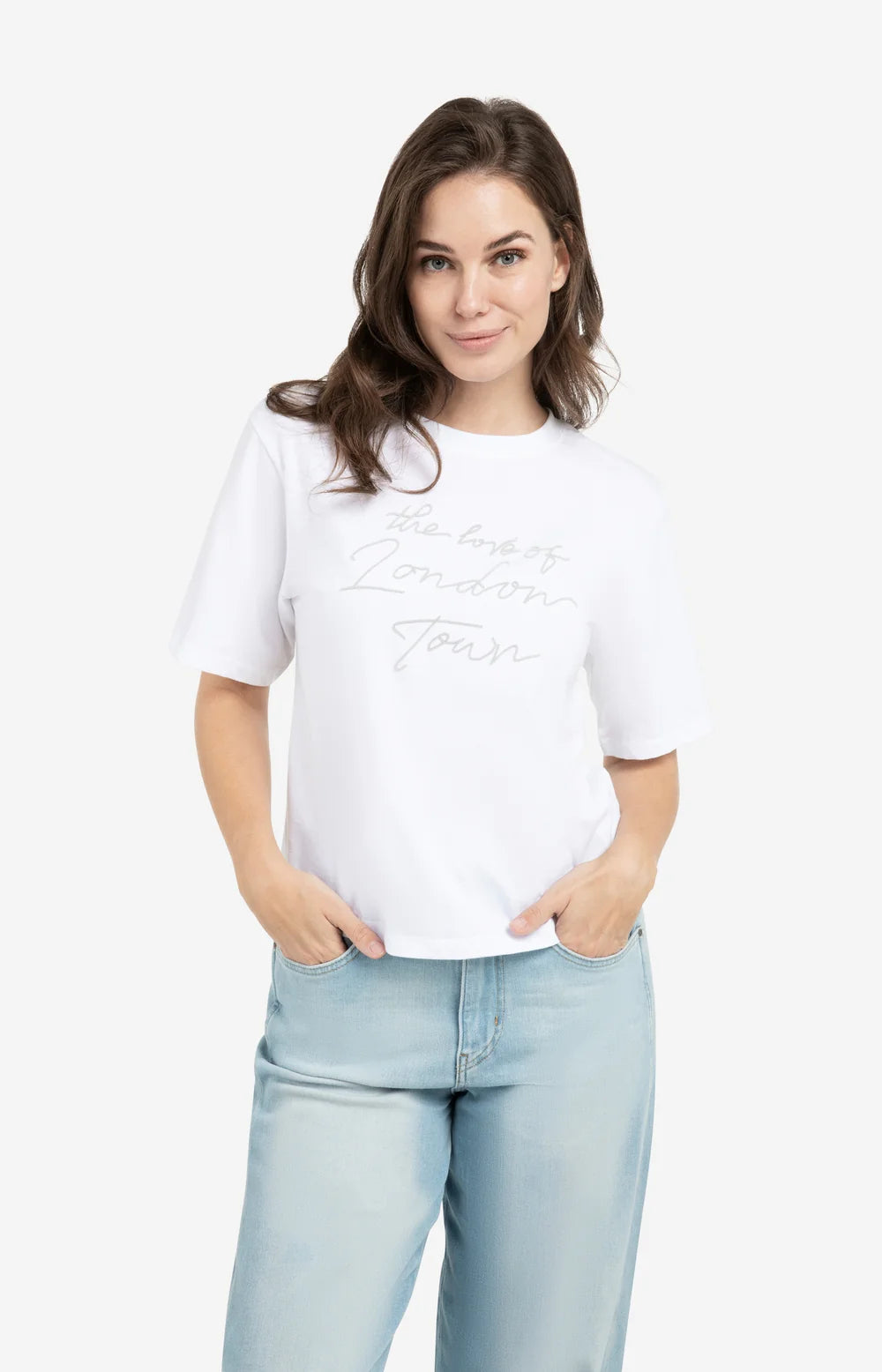 Yaya T-shirt 01-719081-602 Vapor Blue Grey Dessin