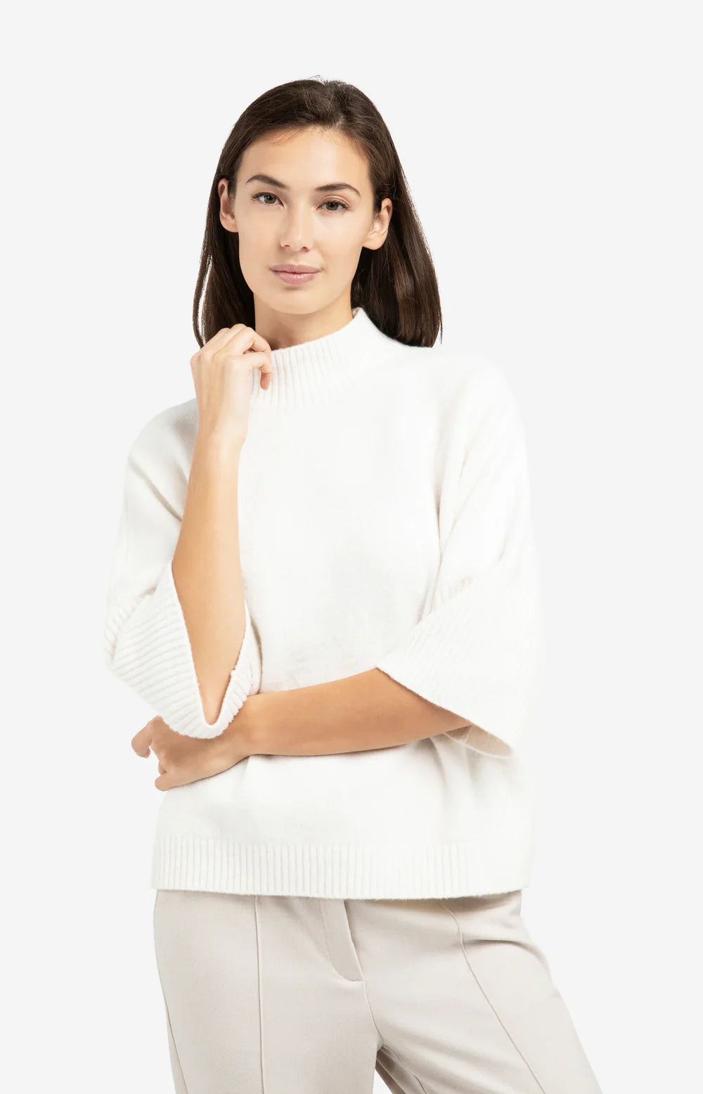 Yaya Trui Driekwart Mouwen 01-000437-601 - 100022 - Snowfall White Melange