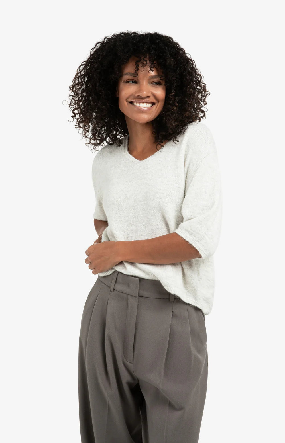 YAYA Trui V-hals 01-000522-510 - 990312 Cloud Grey Melange