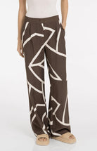 Yaya Wijde Broek 01-301260-605 - 912161 Chocolate Martini Brown Dessin