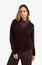 YAYA Zachte Trui Met V-Hals 01-000536-511 - 91619 Fudge Purple